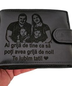 portofel negru cu cpasa Ai grija de tine Te iubim tati.