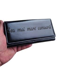 portofel dama negru piele naturala Comoara