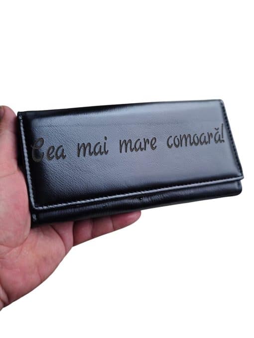 portofel dama negru piele naturala Comoara