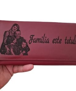 portofel dama piele naturala rosu familia este totul