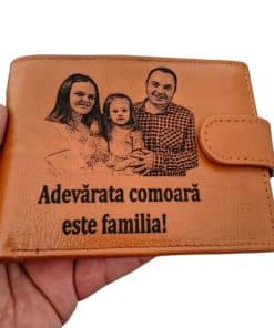 portofel piele naturala maro coniac cu capsa Adevarata comoara!