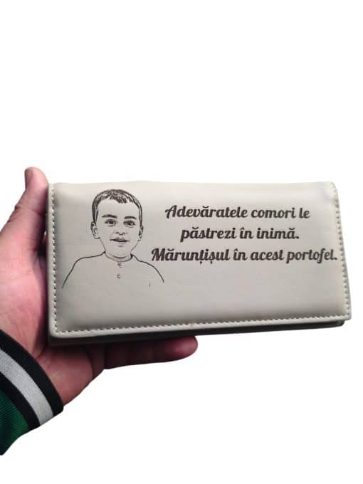 portofel dama personalizat Beige Maruntisul