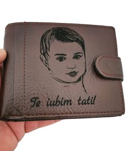 portofel maro cu capsa Te Iubim!