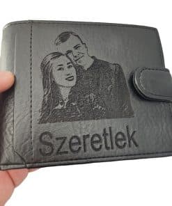 Portofel negru cu capsa Szeretlek