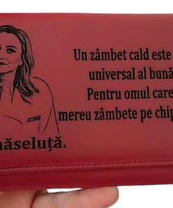portofel dama rosu Un zambet