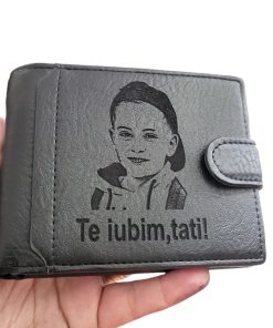 portofel negru cu capsa TE IUBIM TATI