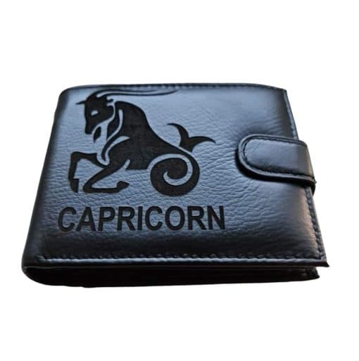 portofel negru cu capsa capricorn