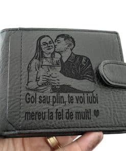 portofel negru cu capsa Gol sau Plin