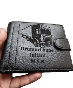 Portofel negru cu capsa Drumuri Bune