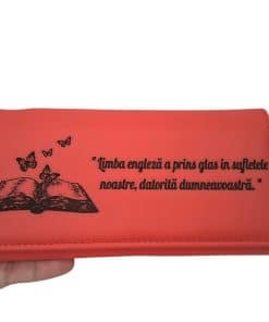 Portofel dama piele naturala rosu Limba