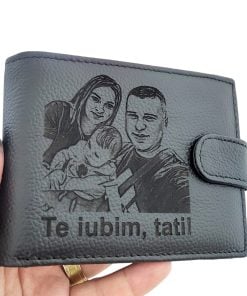 portofel cadou personalizat negru Te Iubim Tati