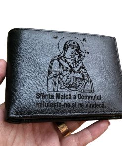 Portofel Personalizat piele naturala, fara  capsa, negru 1