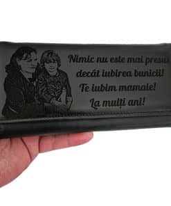 Portofel dama piele naturala negru Nimic