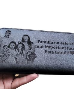 portofel dama negru penar personalizat Familia este