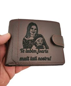 portofel maro cu capsa te iubim foarte mult