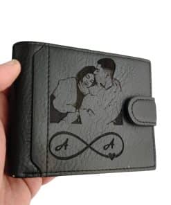 portofel personalizat negru cu capsa iubire infinita