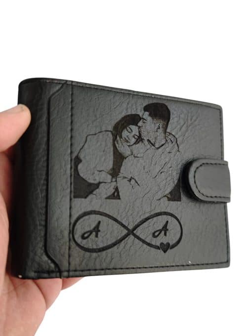 portofel personalizat negru cu capsa iubire infinita