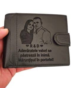 portofel negru cu capsa Valori