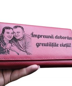Portofel personalizat dama piele naturala.Impreuna doboram greutatile