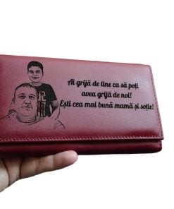 portofel dama rosu Cea mai buna mama si sotie