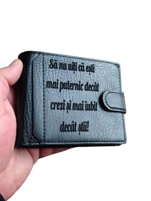 portofel barbat negru cu capsa puternic