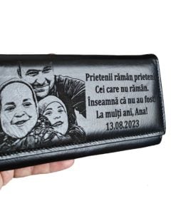 portofel piele naturala negru Prietenii raman prieteni