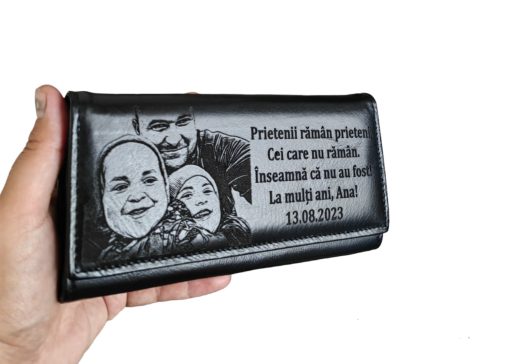 portofel piele naturala negru Prietenii raman prieteni