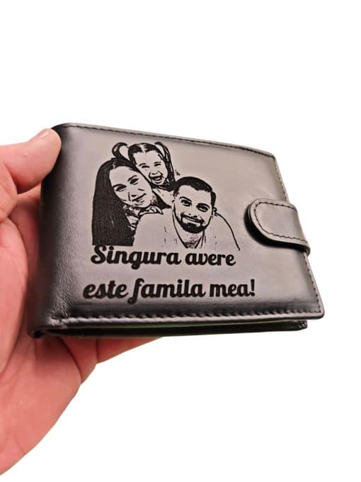 portofel negru cu capsa Singura avere