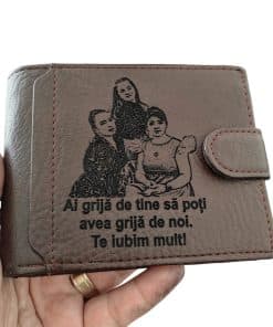 portofel maro cu capsa Ai grija de Tine