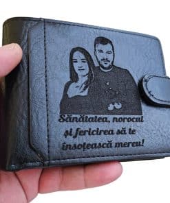 portofel negru cu capsa Sanatate si Noroc
