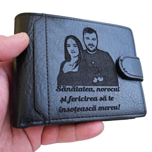 portofel negru cu capsa Sanatate si Noroc