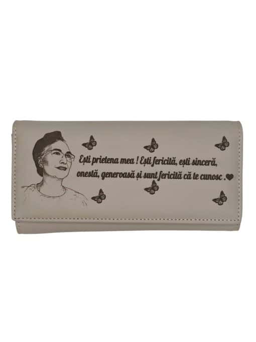 portofel dama beige Esti prietena mea