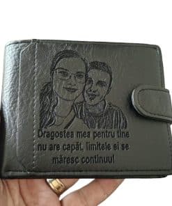Portofel negru cu capsa Dragostea mea