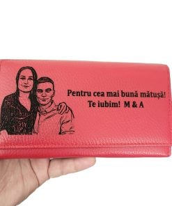 portofel dama piele naturala rosu Pentru cea mai buna matusa