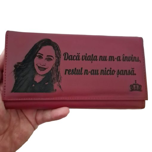 Portofel Dama Rosu -  Daca Viata Nu m-a invins