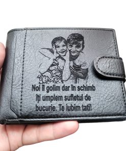 Portofel negru cu capsa Noi il Golim.