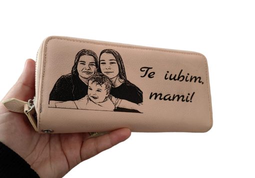 portofel dama Rose 2 fermoare Te Iubim Mami