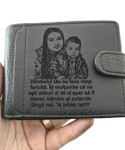 portofel negru cu capsa Zambetul Tau