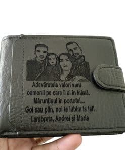 portofel negru cu capsa Adevaratele Valori