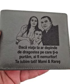 portofel piele naturala gri fara capsa Daca viata ta