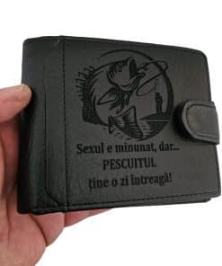 Portofel negru cu capsa Pescuitul tine o zi intreaga