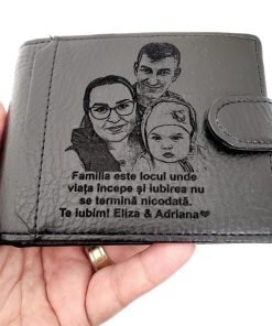 portofel negru cu capsa FAMILIA