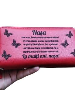 Portofel dama rosu cu fermoar Nasa