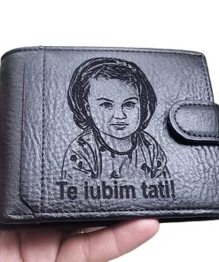 portofel negru cu capsa Te Iubim Tati