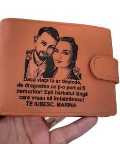 portofel cu capsa maro coniac piele naturala Daca viata