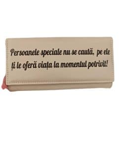 Portofel dama personalizat beige Persoanele speciale