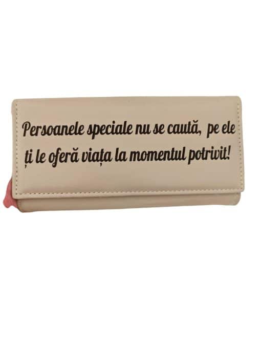 Portofel dama personalizat beige Persoanele speciale