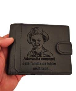 portofel personalizat negru cu capsa Iubim