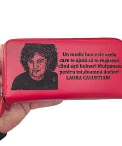 Portofel dama piele naturala rosu fermoar Un medic bun