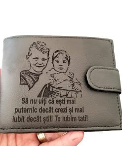 portofel negru cu capsa piele naturala Sa nu uiti.